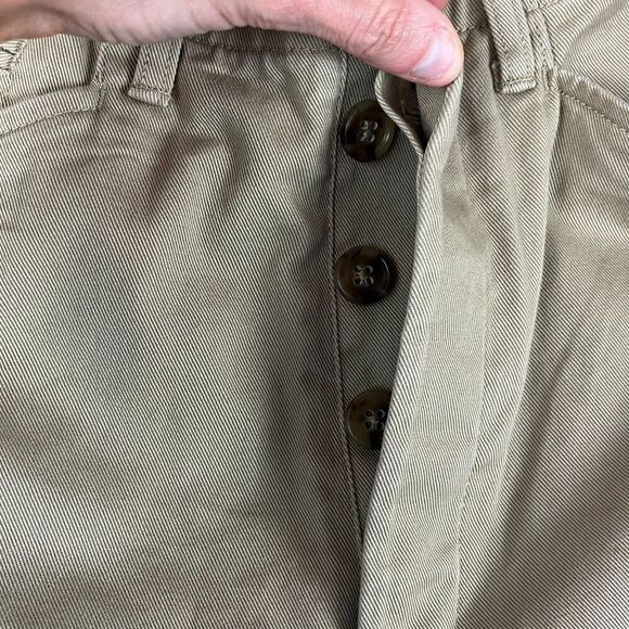 Banana Republic Riding Pants Tie Ankle Cargo Button Fly Khaki Women's 8 Long NWT - Picture 5 of 10